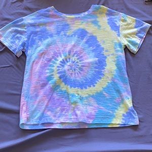 girls tie dye slightly cropped shirt